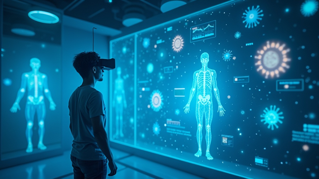 Gráfico de actividad cerebral que muestra la conexión entre la realidad virtual y el sistema inmune
