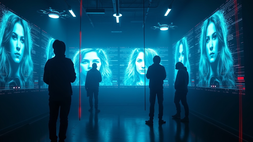 Ilustración conceptual de cómo la IA puede manipular imágenes personales para crear deepfakes íntimos y el impacto en la privacidad.