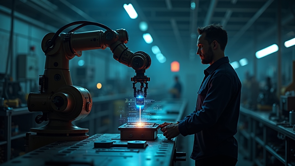 Una persona interactúa de cerca con un robot social en un entorno público, un claro ejemplo de robótica afectiva y confianza.