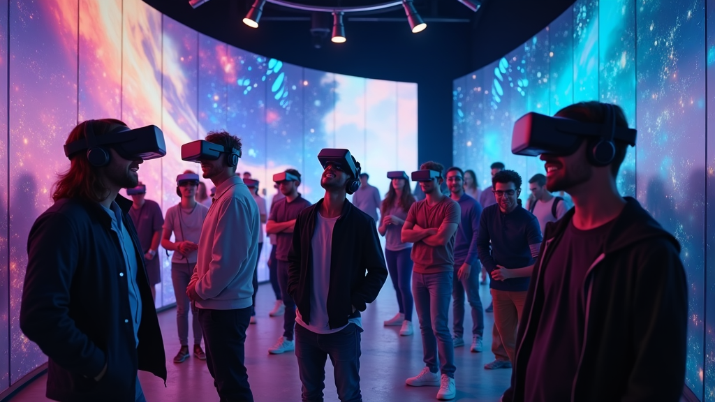 Mosaico con las portadas de los juegos de realidad virtual más populares de Virtua Barcelona, como Beat Saber y Among Us VR.