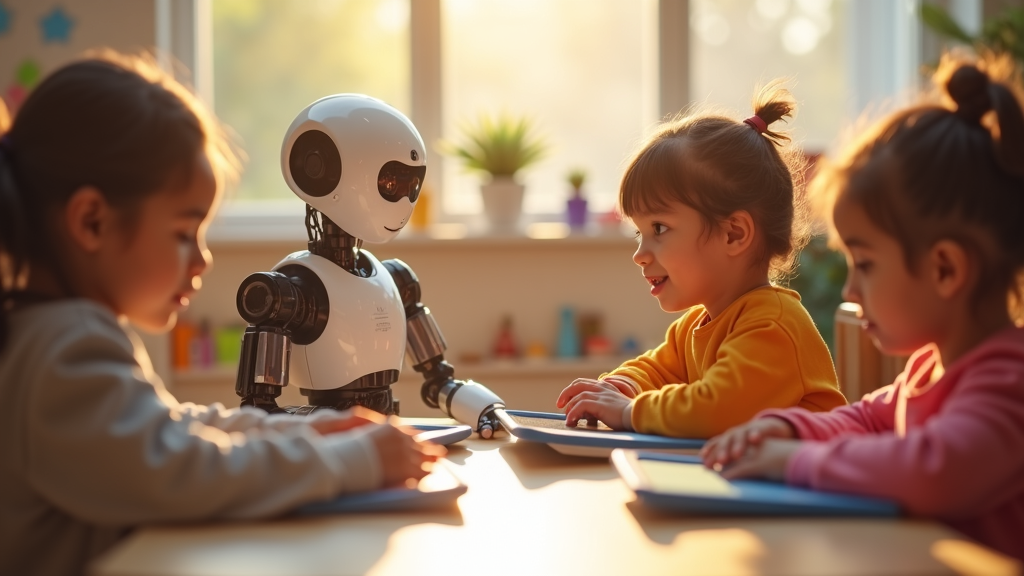 El robot social Robic interactuando con un niño durante una sesión de terapia para autismo en el Colegio Gaudem.