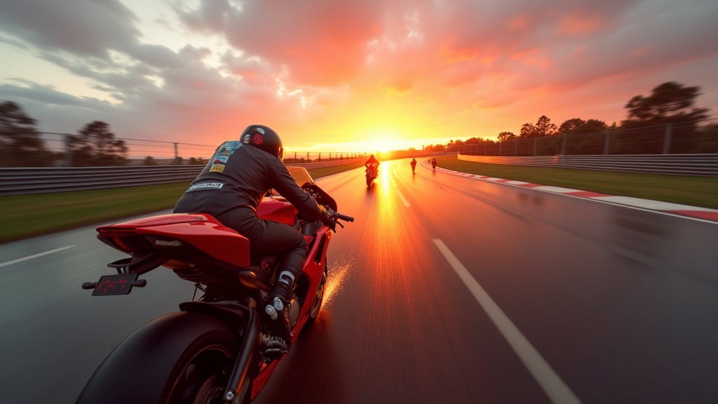 Un piloto toma una curva cerrada en VRider SBK, un detalle clave de nuestro análisis.