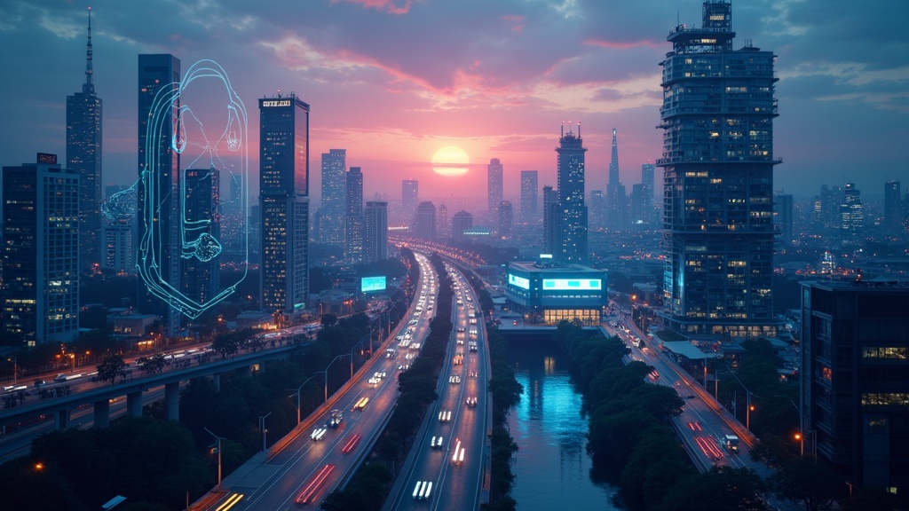 Visualización conceptual de la IA agéntica operando en un ecosistema digital, clave para la transformación de España.