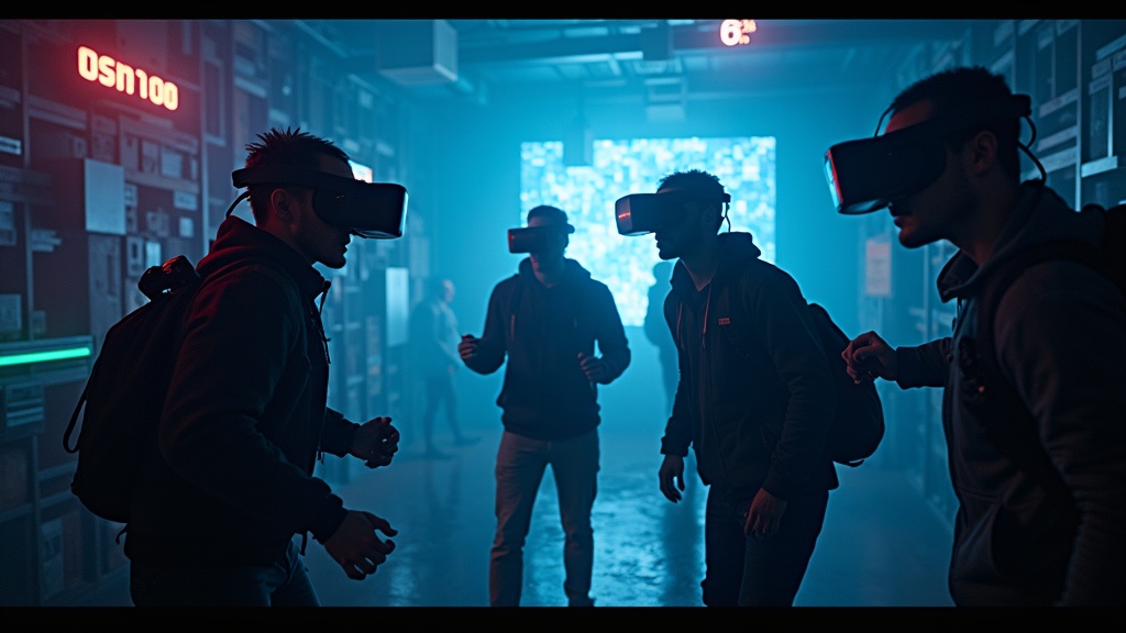 Vista interior de un pasillo futurista en Mission Sigma VR