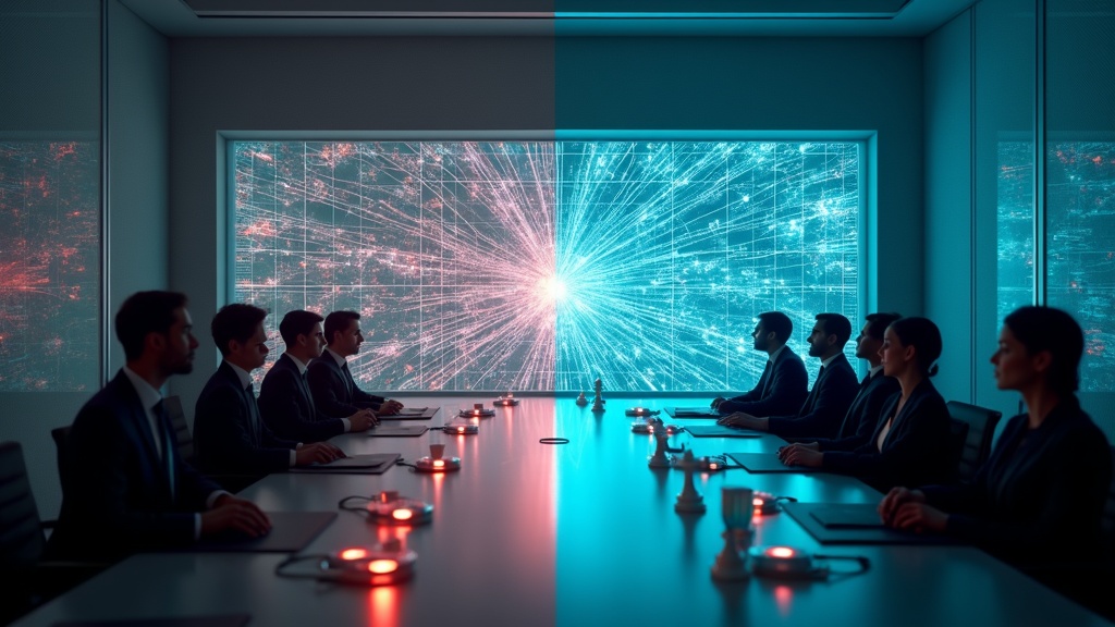 Red neuronal abstracta que simboliza la transformación digital impulsada por la IA, pilar de la consultoría empresarial disruptiva.