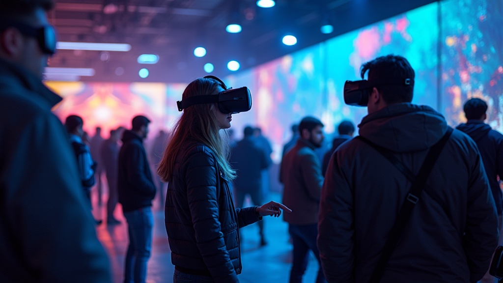 Grupo de amigos riendo mientras disfrutan de una de las experiencias VR multijugador en Barcelona dentro de Virtua.