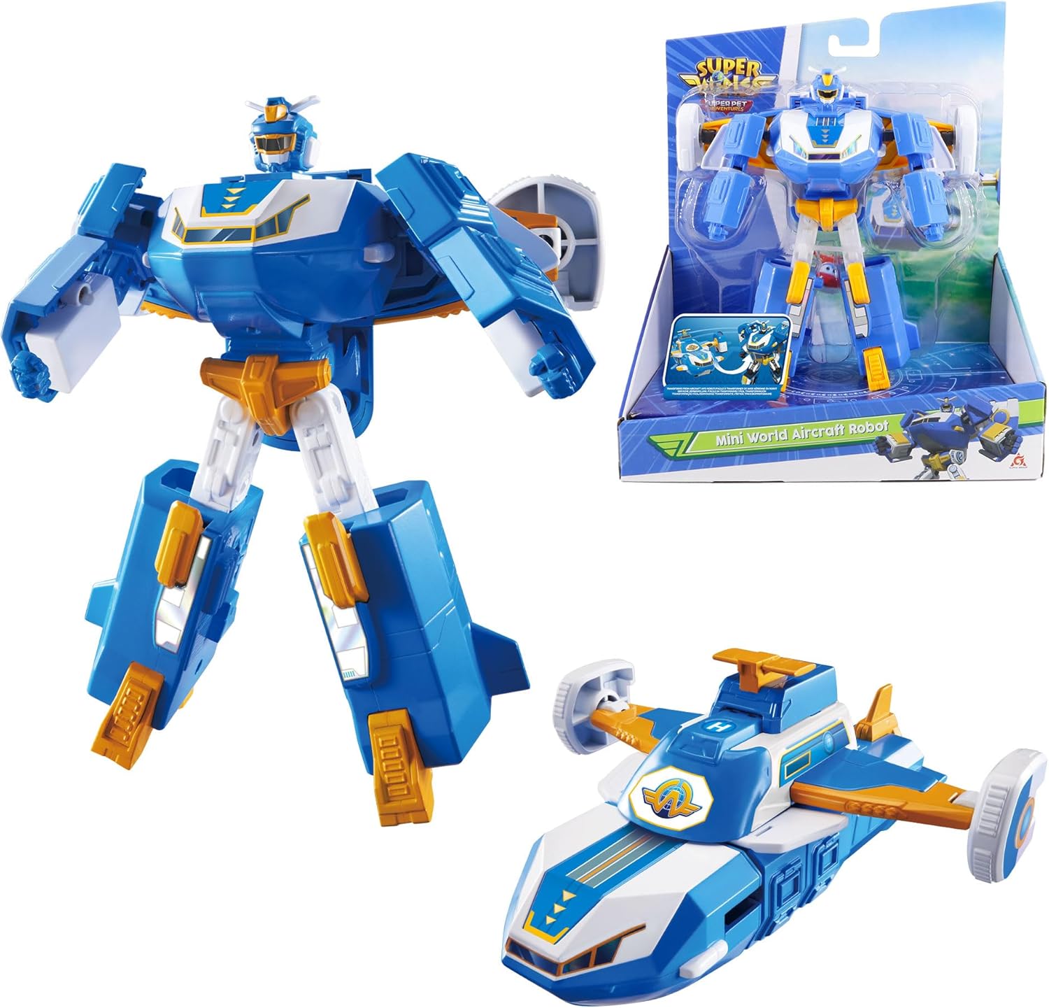 Imagen del robot Super Wings 2 en 1 listo para la acción, llamada a la compra