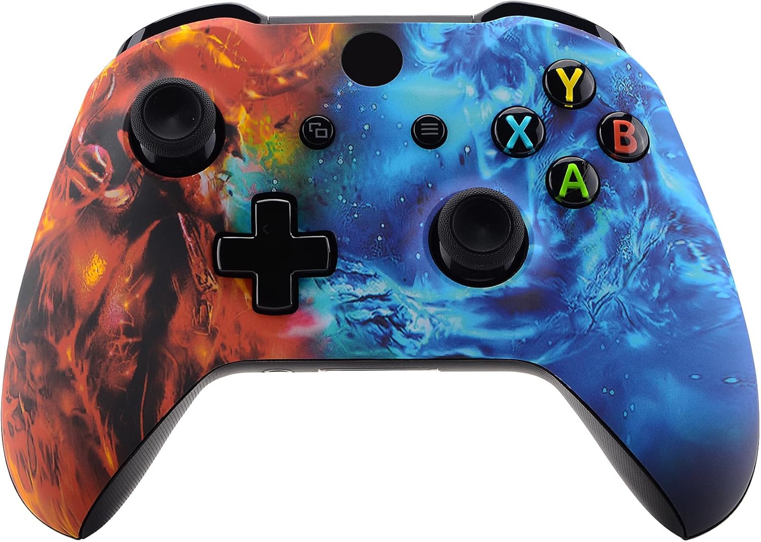 Carcasa eXtremeRate Xbox One con diseño Alma de Conflicto instalada en un mando
