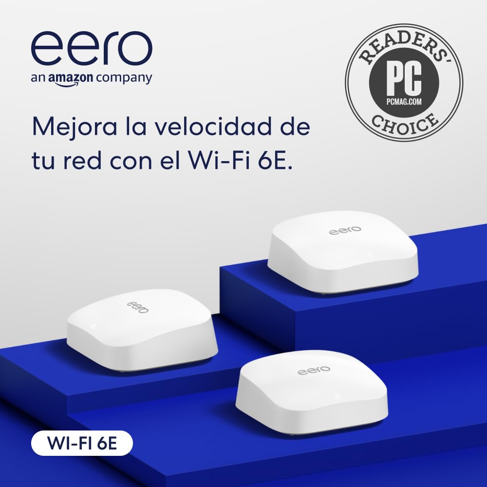 Imagen del producto eero Pro 6E con texto de oferta